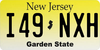 NJ license plate I49NXH