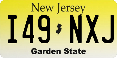 NJ license plate I49NXJ