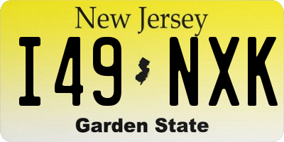 NJ license plate I49NXK
