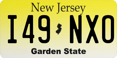 NJ license plate I49NXO
