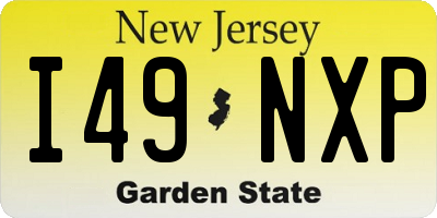 NJ license plate I49NXP