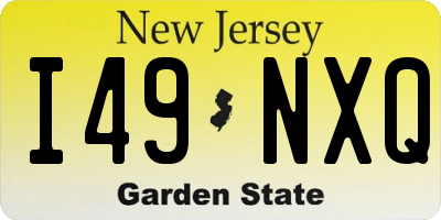 NJ license plate I49NXQ