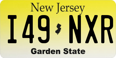 NJ license plate I49NXR