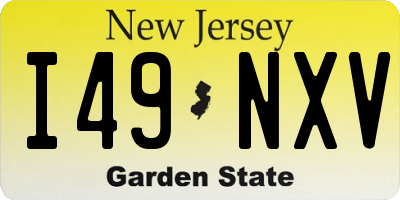 NJ license plate I49NXV