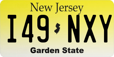 NJ license plate I49NXY