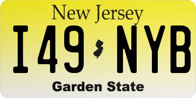 NJ license plate I49NYB