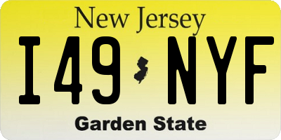 NJ license plate I49NYF