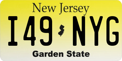 NJ license plate I49NYG
