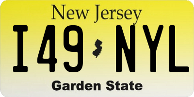 NJ license plate I49NYL