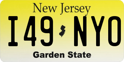 NJ license plate I49NYO