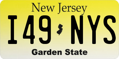 NJ license plate I49NYS