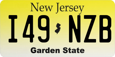 NJ license plate I49NZB