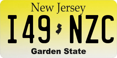 NJ license plate I49NZC