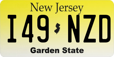 NJ license plate I49NZD