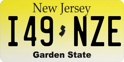 NJ license plate I49NZE