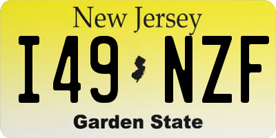 NJ license plate I49NZF