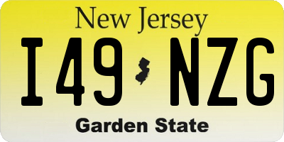 NJ license plate I49NZG