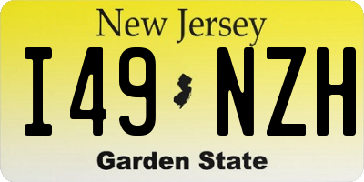 NJ license plate I49NZH