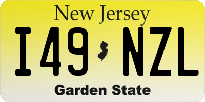 NJ license plate I49NZL