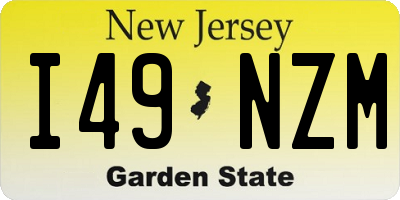 NJ license plate I49NZM