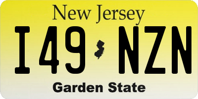 NJ license plate I49NZN