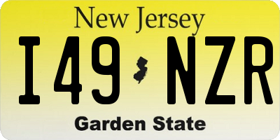 NJ license plate I49NZR