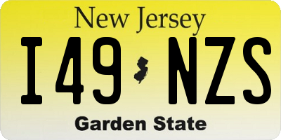 NJ license plate I49NZS
