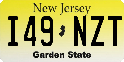 NJ license plate I49NZT