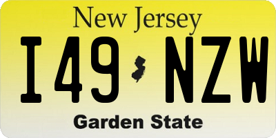 NJ license plate I49NZW