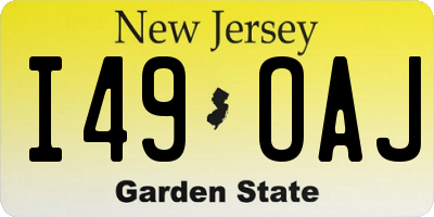 NJ license plate I49OAJ