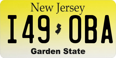 NJ license plate I49OBA