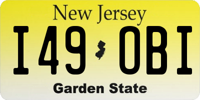 NJ license plate I49OBI
