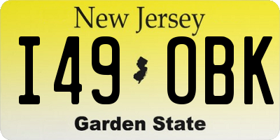NJ license plate I49OBK