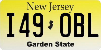 NJ license plate I49OBL