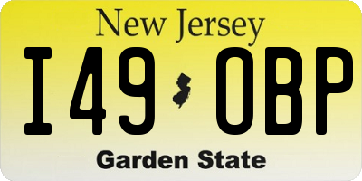 NJ license plate I49OBP