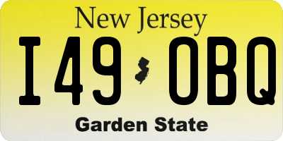 NJ license plate I49OBQ