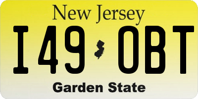 NJ license plate I49OBT