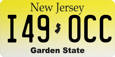 NJ license plate I49OCC