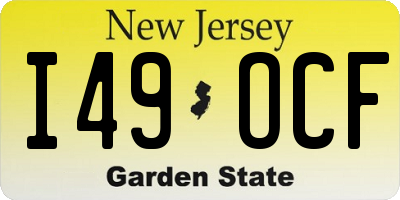 NJ license plate I49OCF