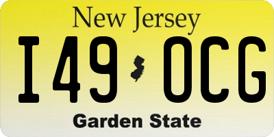 NJ license plate I49OCG