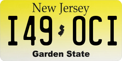 NJ license plate I49OCI