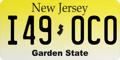 NJ license plate I49OCO