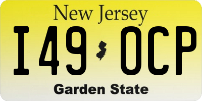 NJ license plate I49OCP