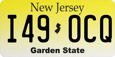 NJ license plate I49OCQ