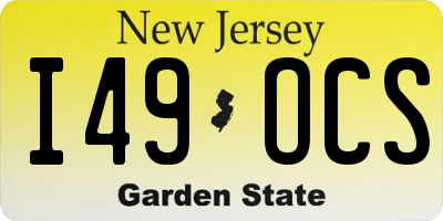NJ license plate I49OCS