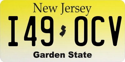 NJ license plate I49OCV
