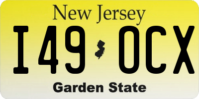 NJ license plate I49OCX