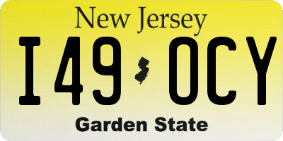 NJ license plate I49OCY