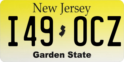 NJ license plate I49OCZ