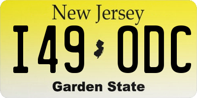 NJ license plate I49ODC
